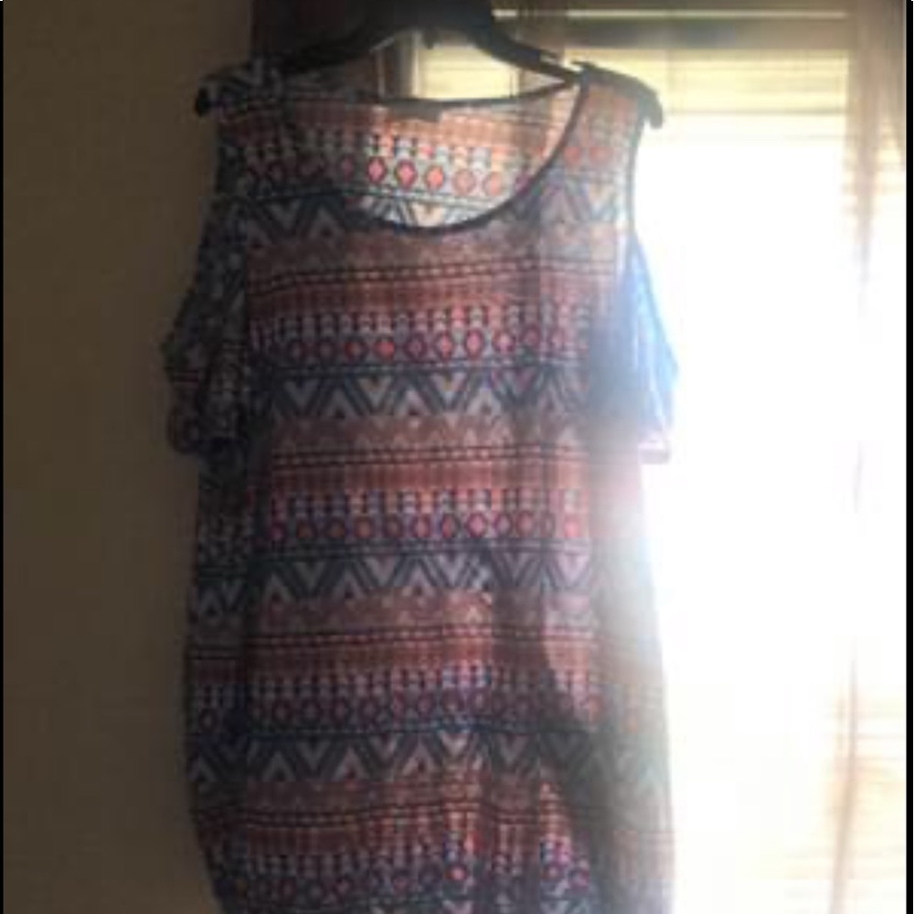 Women’s Aztec design dress, cold shoulder design